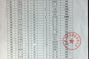 2016助学款接收清单