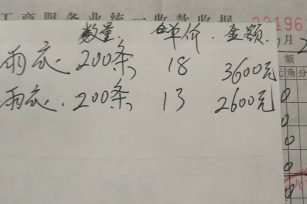 园田村受灾专项款记录